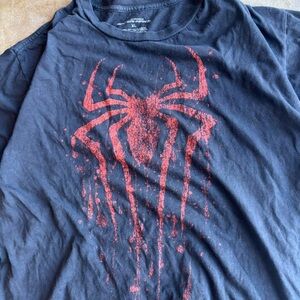 Black T-Shirt with Red Spider-Man Graphic